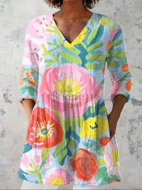 Hélène | Long Blouse with V-Neck