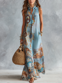 Donatella | Maxi Shirt Dress with Baroque Print