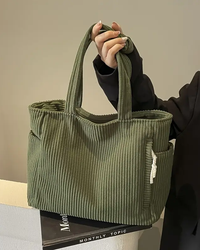 SOCIANI™ – Trending Ribbed Tote Bag with Drawstring Detail