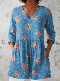 Mélanie | Long Blouse with V-Neck