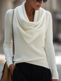 Miley - Draped Cowl Neck Long-Sleeve Top